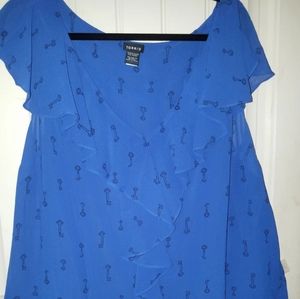 Torrid Cap Flutter Sleeve Blouse Size 2